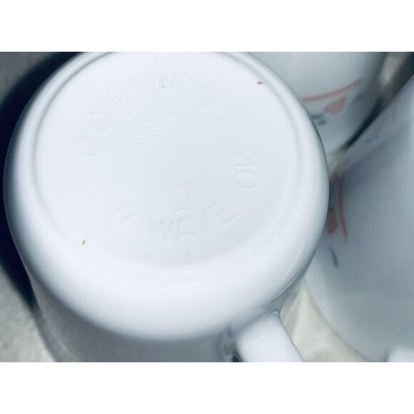 Set of 4 Corning Dutch Lattice Coffee Mug Vintage Coffee Cup s Tulip Heart USA - Picture 6 of 8